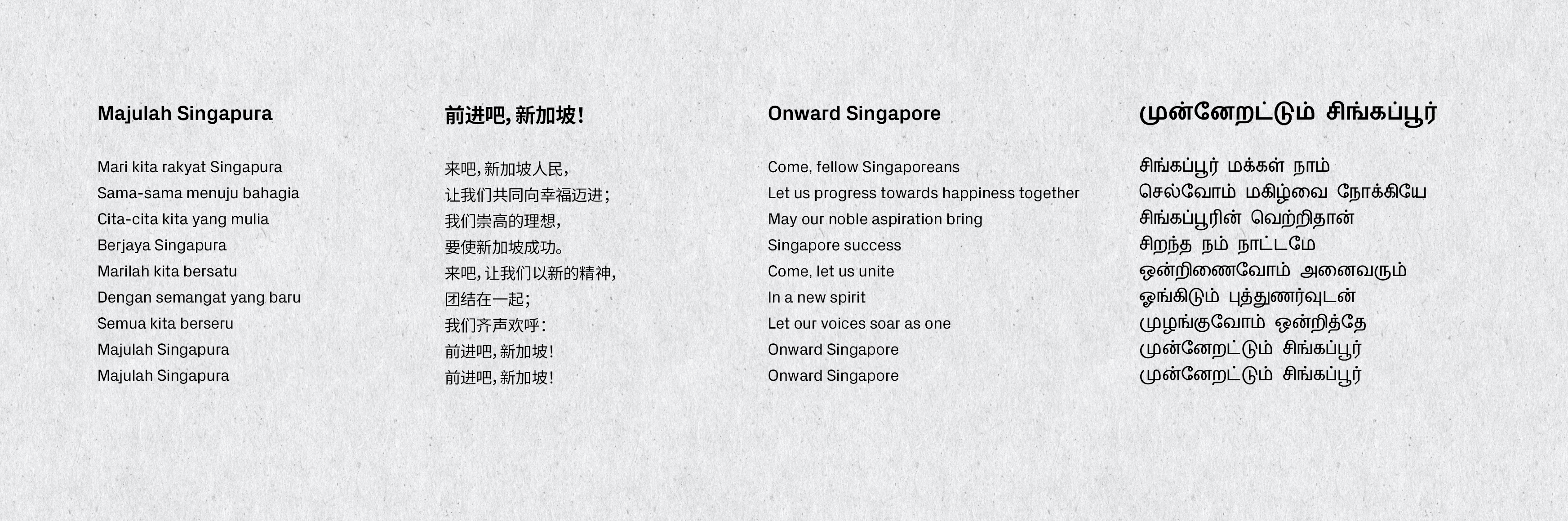 5-4 Lyrics of Majulah Singapura