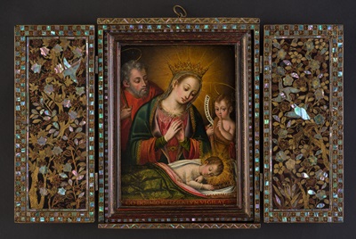 Shrine with painting of Holy Family and John the Baptist