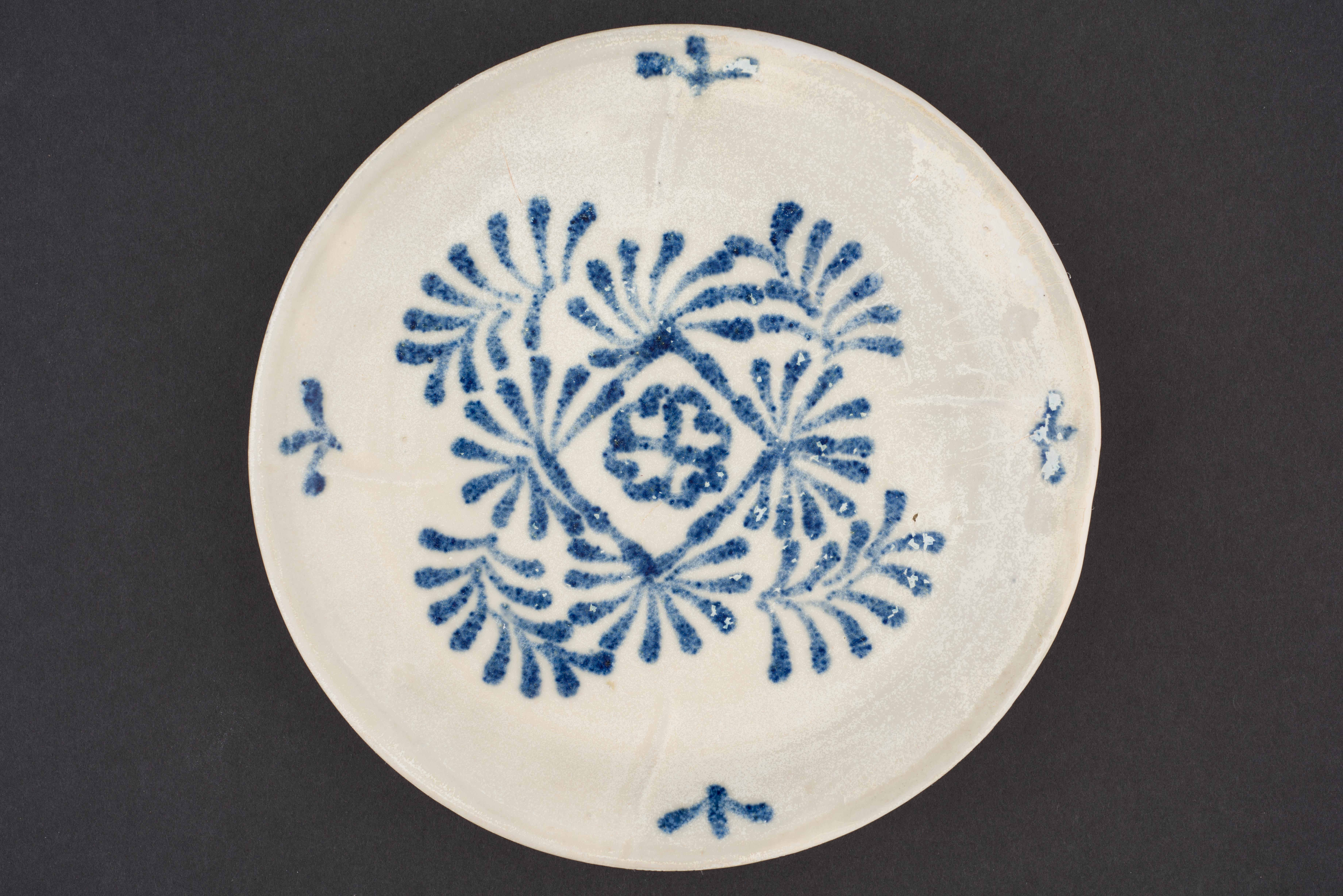 Blue and white dish