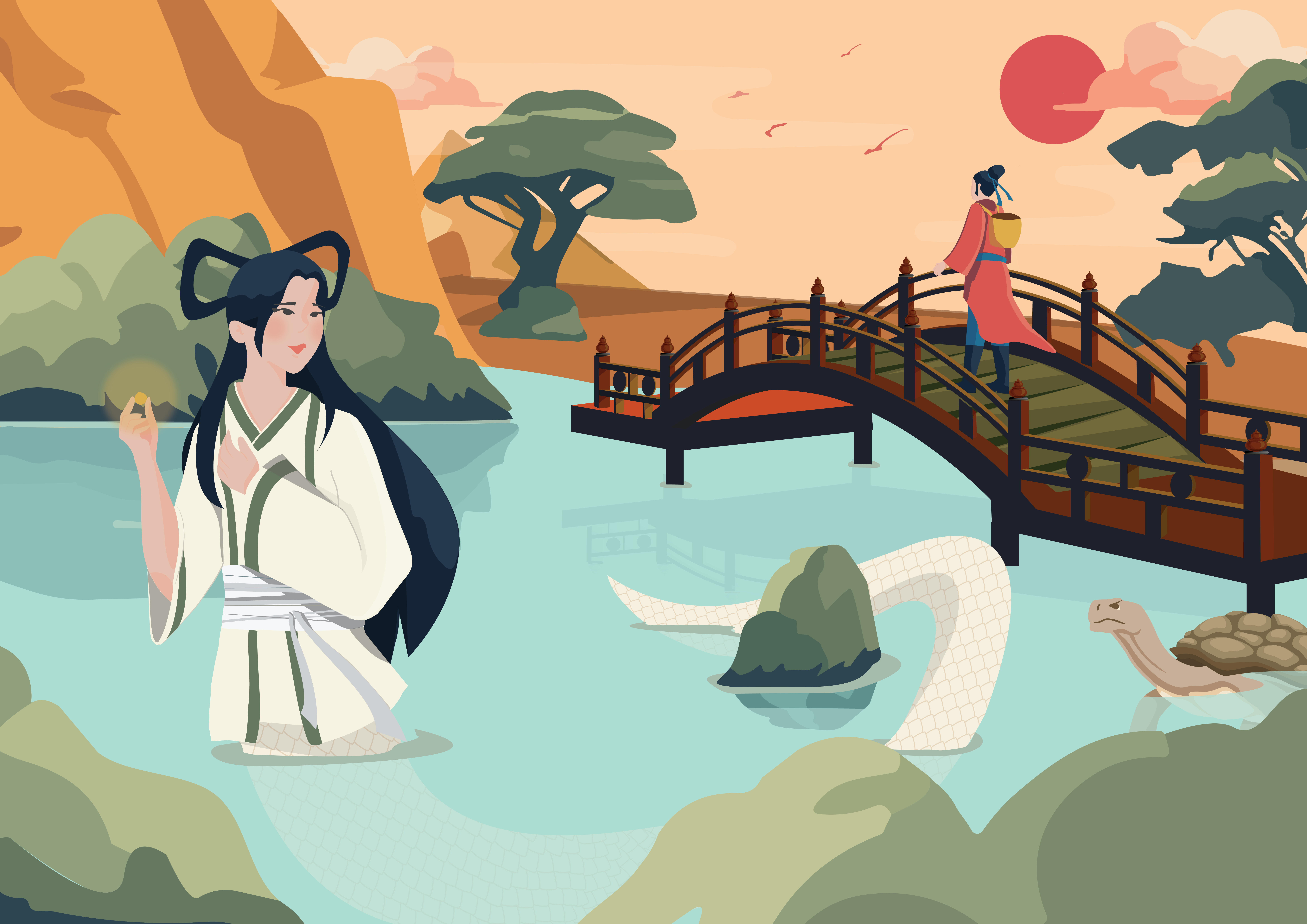 White snake spirit feels grateful to Xu Xian