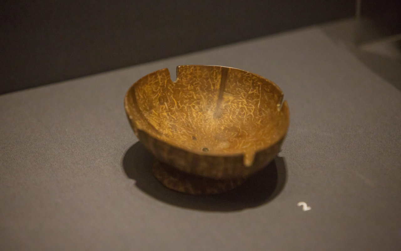 Coconut husk bowl at Changi Chapel and Museum