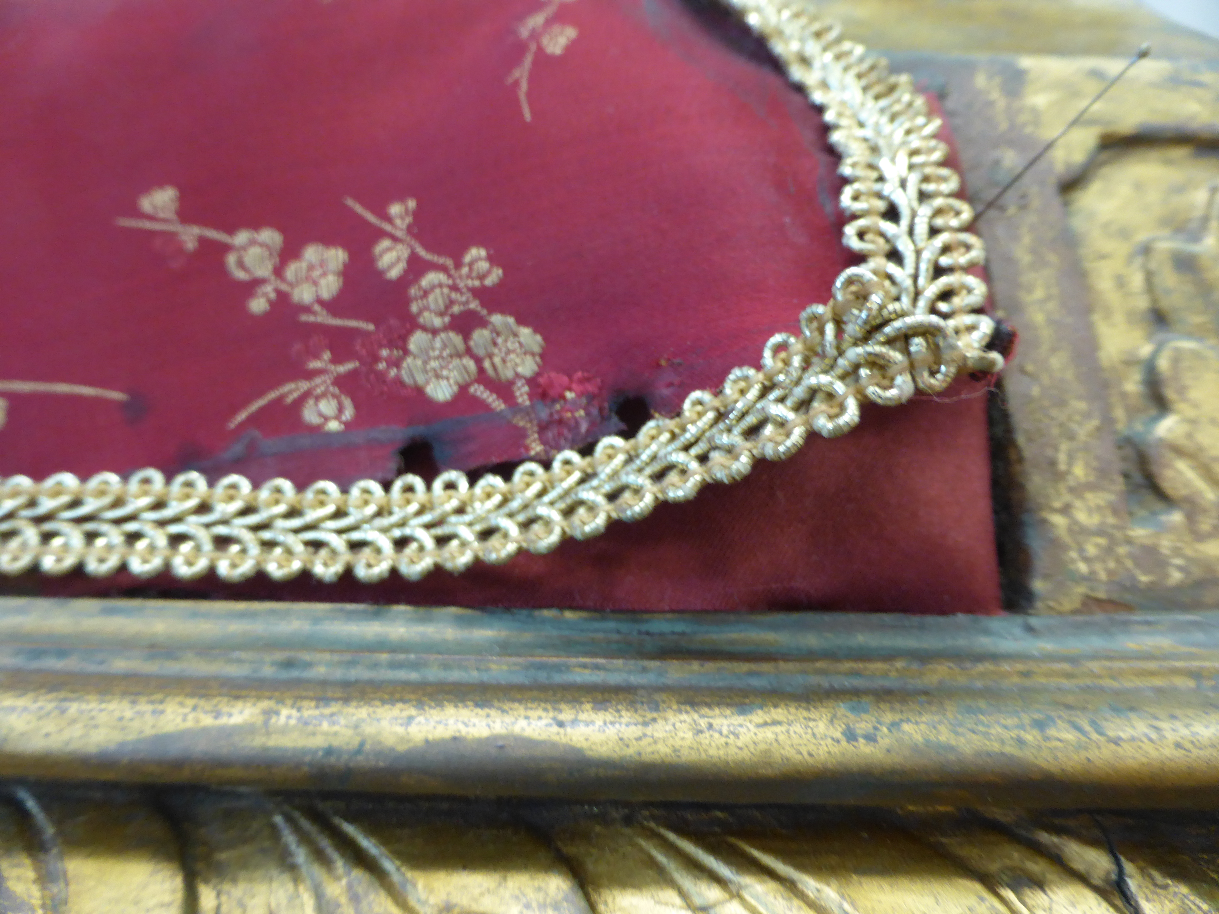 Detail of maroon fabric