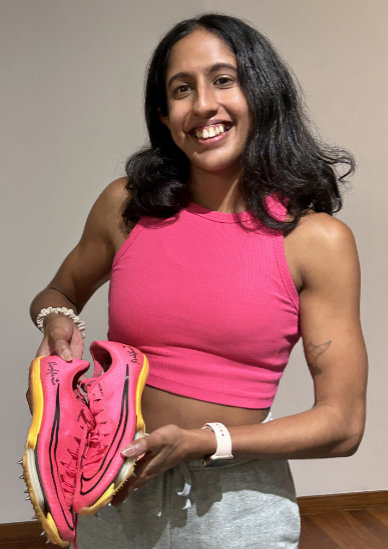 Shanti Pereira's autographed Nike Air Zoom Maxfly shoes