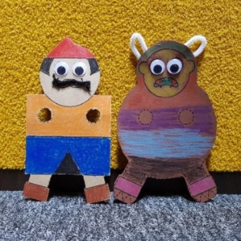 Badang and Sea Monster finger puppet craft