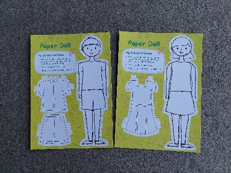 Paper doll school uniform crafts